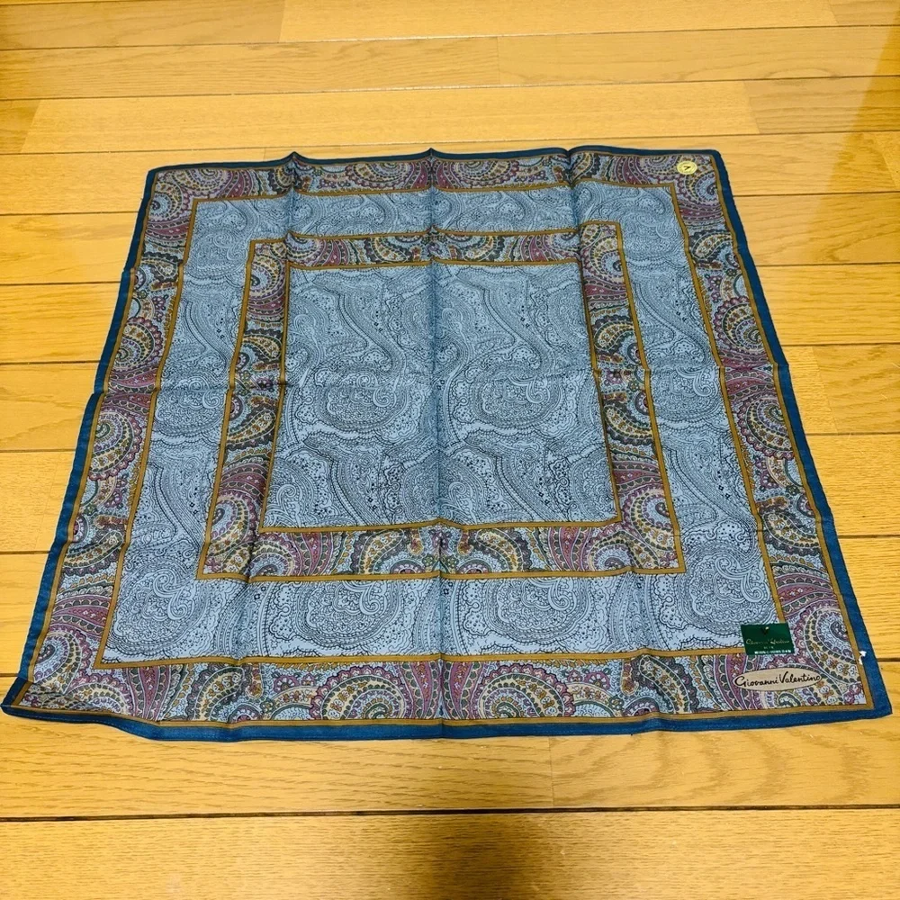 Giovanni Valentino Paisley Patterned Cotton Handkerchief/Bandana Scarf 47cm